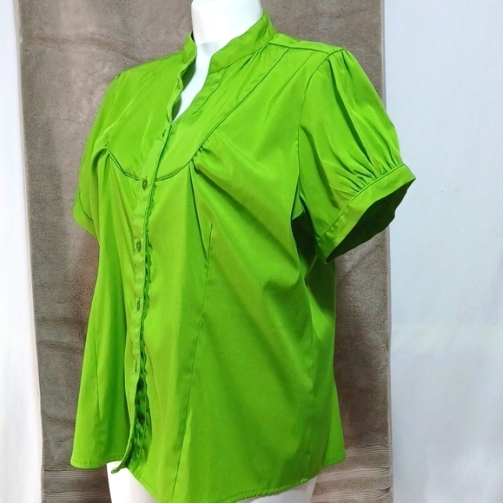 Antilia Femme plus size top green polyester cotton spandex ize 3x